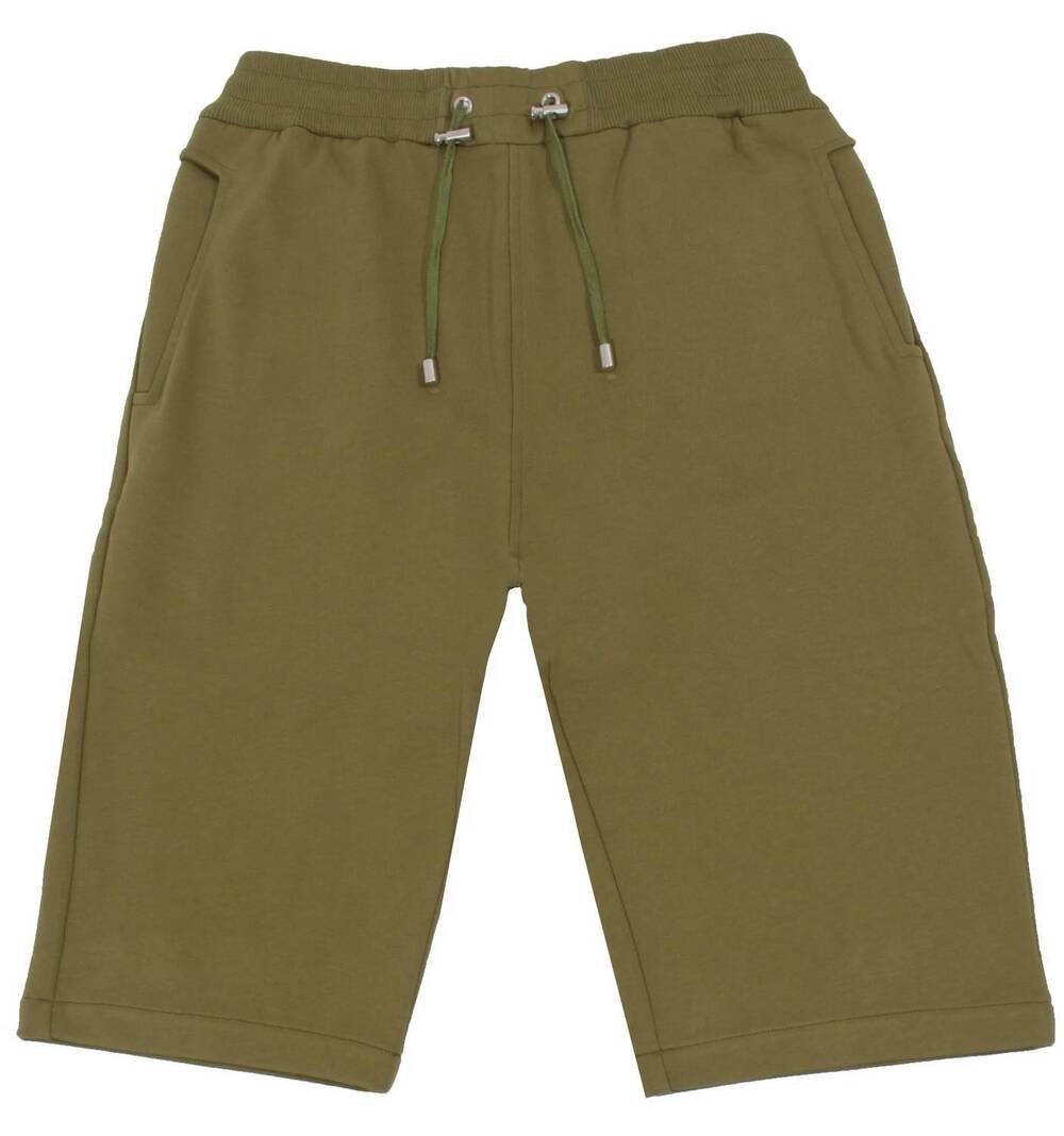 NEW BALMAIN men's flock bermuda shorts in green